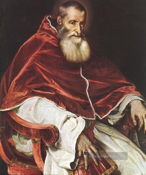 Porträt von Papst Paul III Tizians Ölgemälde